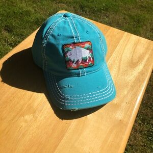 Ariat Women's Bison and Arrows Turquoise Adjustable Western Baseball Hat
